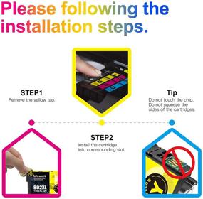 img 1 attached to 🖨️ Uniwork Remanufactured Ink Cartridge Replacement for Epson 802XL 802 T802XL T802 - Compatible with Workforce Pro WF-4740 WF-4730 WF-4720 WF-4734 EC-4020 EC-4030 Printer Tray - (1 Cyan, 1 Magenta, 1 Yellow) - Pack of 3