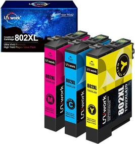 img 4 attached to 🖨️ Uniwork Remanufactured Ink Cartridge Replacement for Epson 802XL 802 T802XL T802 - Compatible with Workforce Pro WF-4740 WF-4730 WF-4720 WF-4734 EC-4020 EC-4030 Printer Tray - (1 Cyan, 1 Magenta, 1 Yellow) - Pack of 3