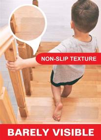 img 3 attached to ✨ Premium Clear Non-Slip Stair Treads Tape (10 Pack) - 4"x24" Pre Cut Anti-Slip Stair Grip Tape for Wooden Stairs Indoor, Non-Skid Adhesive Strips with Seamless Installation Tool