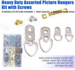 img 2 attached to UrsoKuz 270 PCS Picture Hangers: Heavy Duty Assorted Hanging Kit for Artwork, Décor, Paintings, and Photos