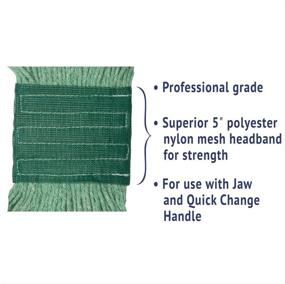 img 1 attached to UNISAN Super Loop Wet Mop Head, Cotton/Synthetic Blend, Medium Size, Green (502GN): Superior Cleaning for All Surfaces