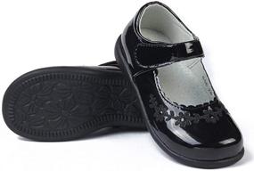 img 1 attached to 👑 School Uniform Princess Shoes: MK MATT KEELY Girls' Black Leather Mary Jane Shoes for Leisure and Everyday Wear