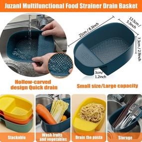 img 2 attached to 🍽️ Multifunctional Sink Strainers Colander Basket, 2-Pack Plastic Mesh Hanging Drain Baskets for Kitchen Waste Food Strainer, Filter Kitchen Waste and Wash Vegetables Fruits, Pasta Storage Basket