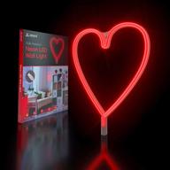 ❤️ atomi smart neon led light - decorative bedroom & bar wall art with usb power, 10 ft cord - red heart логотип