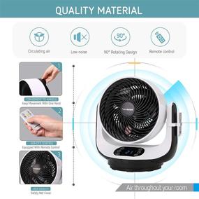 img 2 attached to 🌀 VIVOSUN Air Circulator Fan: Powerful Wind Floor and Table Fan with Remote Control for Bedroom, Home, Dorm, and Office - ETL Certified