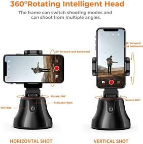 img 2 attached to 📸 Smartphone Selfie Stick Tripod with Auto Tracking Face Holder - 360° Rotation, Cell Phone Stand for Live Streaming (Includes 3 AA Batteries)