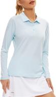 👚 upf50+ sun protective moisture wicking quick dry women's golf polo shirt with long sleeves logo