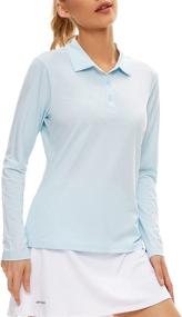 img 4 attached to 👚 UPF50+ Sun Protective Moisture Wicking Quick Dry Women's Golf Polo Shirt with Long Sleeves