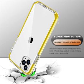 img 2 attached to 📱 COOLQO iPhone 11 Pro Case 5.8 Inch with 2x Tempered Glass Screen Protector - Yellow | 360 Full Body Coverage Silicone Protective Shockproof Phone Cover