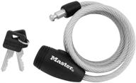 🔒 secure your valuables with the master lock 8109d compact cable lock - silver, 5-foot x 5/16-inch, gray logo