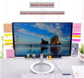 img 3 attached to 🖥️ Fannuoncc Computer Monitor Message Board with Phone Holder - Convenient Side Panel with Lower Storage Board, Ideal for Notes and Memos (1 Set - Left/Right/Below)