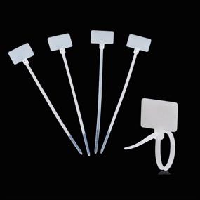 img 3 attached to 🔖 Amgate Pack of 100 Write-on Ethernet Wire Zip Ties Cable Mark Tags Nylon Power Marking Labels (100pcs)