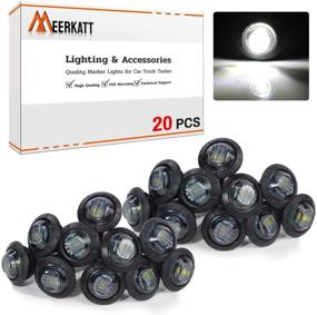 img 3 attached to 🚦 Meerkatt (Pack of 20) 0.75" Mini Round Smoked Lens White LED Recessed Mount Clearance Lamp Side Marker Indicator Light Waterproof Marine Truck Trailer Caravan Van Bus Car 12V DC Universal