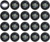 🚦 meerkatt (pack of 20) 0.75" mini round smoked lens white led recessed mount clearance lamp side marker indicator light waterproof marine truck trailer caravan van bus car 12v dc universal logo