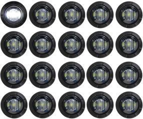 img 4 attached to 🚦 Meerkatt (Pack of 20) 0.75" Mini Round Smoked Lens White LED Recessed Mount Clearance Lamp Side Marker Indicator Light Waterproof Marine Truck Trailer Caravan Van Bus Car 12V DC Universal