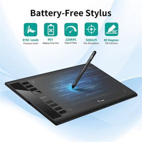 img 2 attached to 🎨 UGEE M708 V2 Graphics Drawing Tablet - 10 x 6 Inch Large Tablet with 8192 Levels Pressure Stylus - Windows 10/8/7 Mac Compatible - Ideal for Artists, Designers, and Amateurs