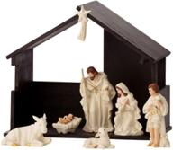 🎄 belleek nativity set: elegant white porcelain figurines for christmas décor logo