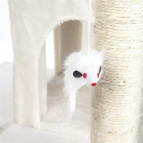 img 2 attached to 😺 Stylish White PETMAKER Penthouse Sleep & Play Cat Tree, 4' - Ideal for Your Feline Friend's Comfort and Entertainment!