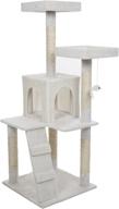 😺 stylish white petmaker penthouse sleep & play cat tree, 4' - ideal for your feline friend's comfort and entertainment! logo