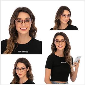 img 3 attached to 👓 DooViC 4-Pack Blue Light Blocking Reading Glasses for Women - Stylish Cat Eye Style, Spring Hinge, Anti-Eyestrain, 1.5 Strength - Ideal Computer Readers