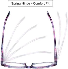 img 1 attached to 👓 DooViC 4-Pack Blue Light Blocking Reading Glasses for Women - Stylish Cat Eye Style, Spring Hinge, Anti-Eyestrain, 1.5 Strength - Ideal Computer Readers