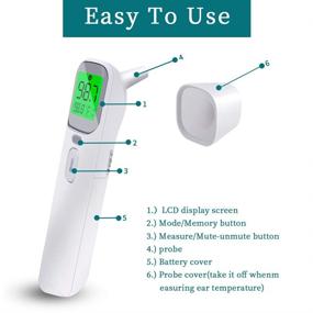 img 1 attached to Non-Contact Infrared Thermometer for Baby, Kids, and Adults - Forehead and Ear Thermometer with LCD Display for Instant Readings