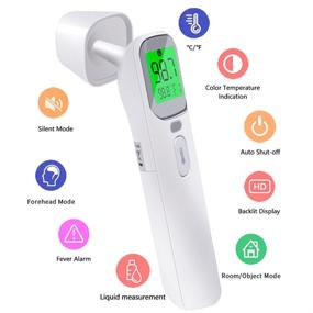 img 3 attached to Non-Contact Infrared Thermometer for Baby, Kids, and Adults - Forehead and Ear Thermometer with LCD Display for Instant Readings