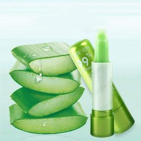 img 1 attached to 👄 3 Pack Aloe Vera Lipstick, LemonSac Long Lasting Nutritious Lip Balm Lips Moisturizer Magic Temperature Color Changing Lip Gloss - 3Pcs