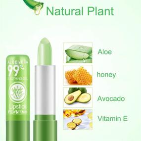 img 3 attached to 👄 3 Pack Aloe Vera Lipstick, LemonSac Long Lasting Nutritious Lip Balm Lips Moisturizer Magic Temperature Color Changing Lip Gloss - 3Pcs