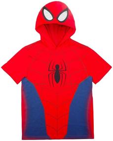 img 3 attached to Boys Lightweight Short Sleeve Hoodie T-Shirt & Shorts Athleisure Short Set featuring Marvel Avengers Superheroes Characters