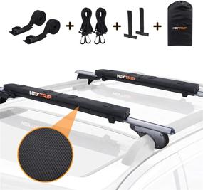 img 4 attached to 🚗 Heytrip Roof Rack Pads 30-inch Aero Crossbar Pads with 15-Feet Tie-Down Straps and Storage Bag - Ideal for Kayak, Surfboard, SUP, and Canoe