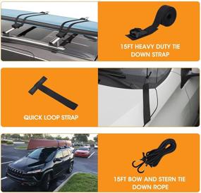 img 1 attached to 🚗 Heytrip Roof Rack Pads 30-inch Aero Crossbar Pads with 15-Feet Tie-Down Straps and Storage Bag - Ideal for Kayak, Surfboard, SUP, and Canoe