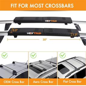 img 3 attached to 🚗 Heytrip Roof Rack Pads 30-inch Aero Crossbar Pads with 15-Feet Tie-Down Straps and Storage Bag - Ideal for Kayak, Surfboard, SUP, and Canoe