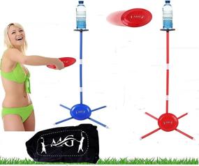 img 4 attached to 🎯 ASYT Frisbee Game Set, Outdoor Games for Adults and Family, Fun Backyard Games and Lawn Games, Gifts for Teenage Boys and Girls, Frisbee Target Yard Games with Poles & Bottles" - Enhanced Frisbee Game Set: Ideal Outdoor Games for Adults, Families, and Teens! Enjoy Fun Backyard and Lawn Games with Frisbee Target Yard Games, Complete with Poles & Bottles