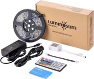 🌈 luminosum led strip lights rgb kit - 16.4ft 300leds smd5050 waterproof - 44-key ir controller & dc12v 5a power adapter - home décor lighting with connector логотип