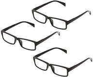 👓 flex clear focus one power glasses: pack of 3 adjustable eye glasses for small print, screens, and reading - women & men - .5x to 2.5x - square frame logo