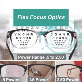 img 2 attached to 👓 Flex Clear Focus One Power Glasses: Pack of 3 Adjustable Eye glasses for Small Print, Screens, and Reading - Women & Men - .5X to 2.5X - Square Frame