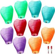 🎈 sky lanterns: release 10 packs of biodegradable heart wish lanterns for weddings & parties логотип