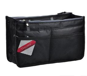 img 4 attached to 👜 Vercord Black Purse Handbag Organizer Insert Liner Bag in Bag with 13 Pockets - Medium, Updated Version