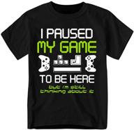 i paused my game for this? funny gamer t-shirt for video gamers logo