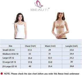 img 3 attached to 👚 Ibeauti Women's Basic Camisole Thermal Underwear with Thick Fleece Lining - Cami Tank Top