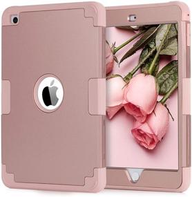 img 4 attached to BENTOBEN iPad Mini 4/5 Case - 3-in-1 Heavy Duty Protective Cover for Kids, Hybrid Hard PC Soft Silicone Anti-Slip Shockproof Full Body Armor, Rose Gold, 2019 Generation