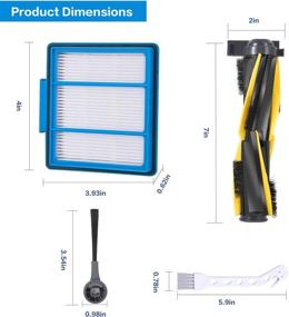 img 3 attached to 🔧 LesinaVac Replacement Parts Kit for Shark IQ R101AE (RV1001AE) and IQ R101 (RV1001) Robot Vacuum Cleaner - Includes 1 Main Brush, 4 Hepa Filters, 8 Side Brushes, and 1 Cleaning Brush