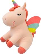 unicorn stuffed hugging rainbow 9 8inch logo