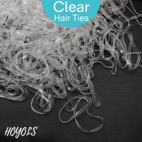 img 1 attached to 🎀 2500 Small Clear Elastic Hair Bands for Girls, Kids, & Women - Non-Slip Rubber Bands for Braiding Hair - Tiny Soft Hair Ties in Value Pack by Hoyols