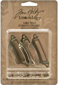 img 2 attached to 🏷️ Tim Holtz Idea-ology Metal Label Pulls with Fasteners - 6 Pack, 1-3/16 x 2-1/4 Inches, Antique Finishes - TH93015