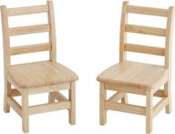 🪑 ecr4kids elr-15318 12" hardwood 3-rung ladderback chair (2-pack) - natural toddler chair set for classroom seating logo