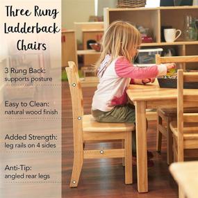 img 3 attached to 🪑 ECR4Kids ELR-15318 12" Hardwood 3-Rung Ladderback Chair (2-Pack) - Natural Toddler Chair Set for Classroom Seating