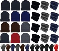 🧤 bulk pack of 36 winter gloves, beanies, and neck warmers - unisex donation care bundle for charity logo