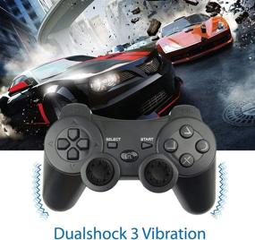 img 3 attached to 🎮 BEST Controller Replacement for PS3 Controller - Wireless Gamepad with Thumb Grips, Double Shock 3 Vibration, Motion Sensors, Rechargeable Battery - Compatible with Sony Playstation 3 (Black)